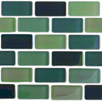 Aquabella Aqua Series Dolphin Green 1x2 Glass Tile